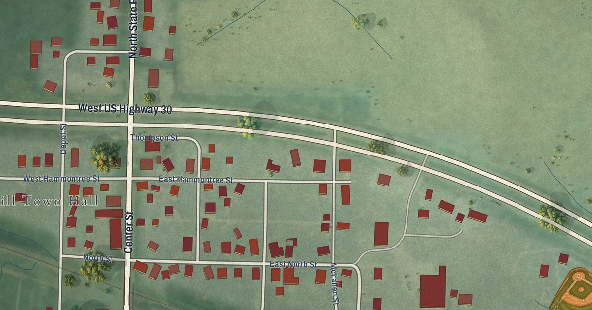 Map of Larwill, Indiana in 2026