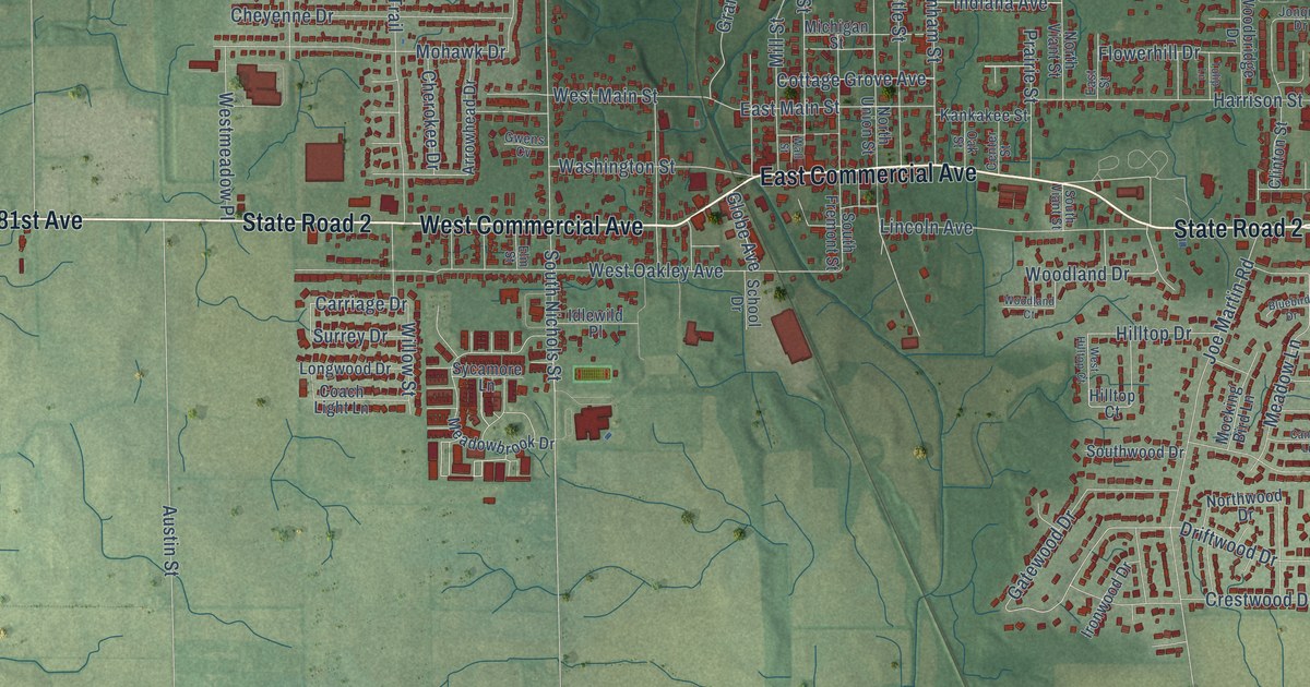 Map of Lowell, Indiana in 2026