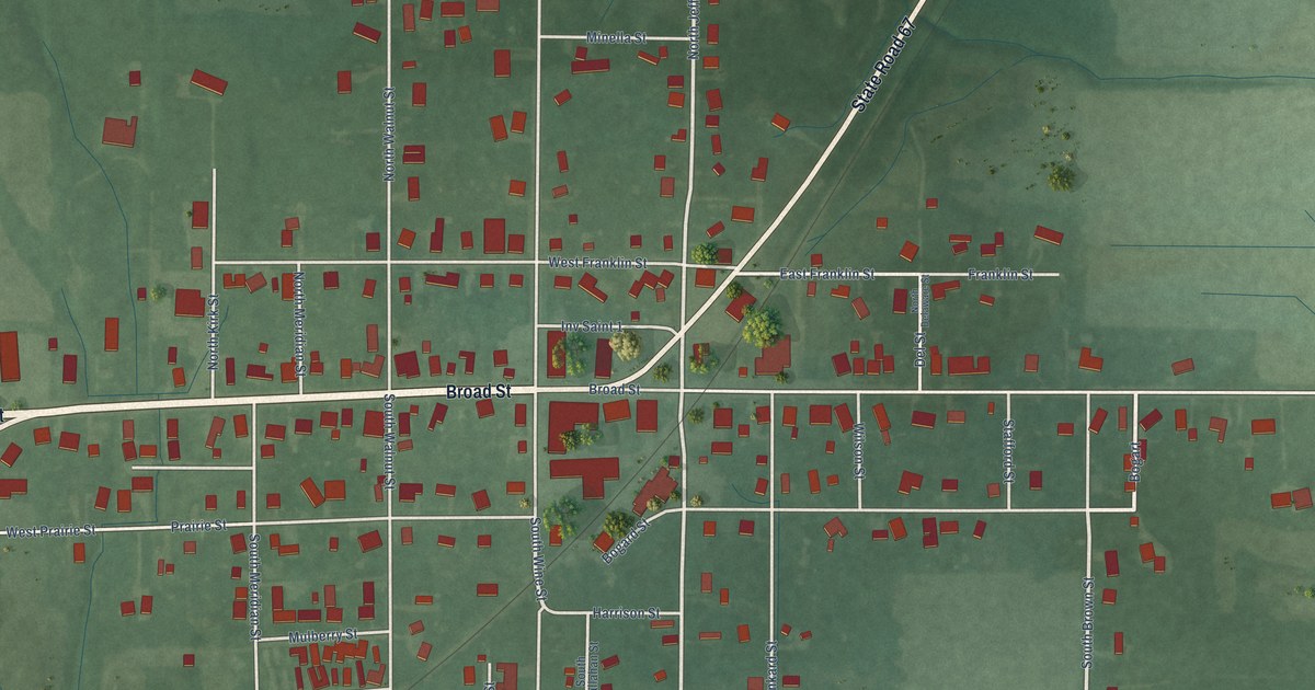 Map of Lyons, Indiana in 2026