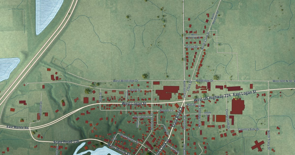 Map of Markle, Indiana in 2026