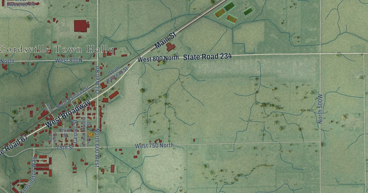 Map of McCordsville, Indiana in 2026