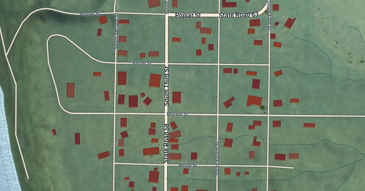 Map of Merom, Indiana in 2026