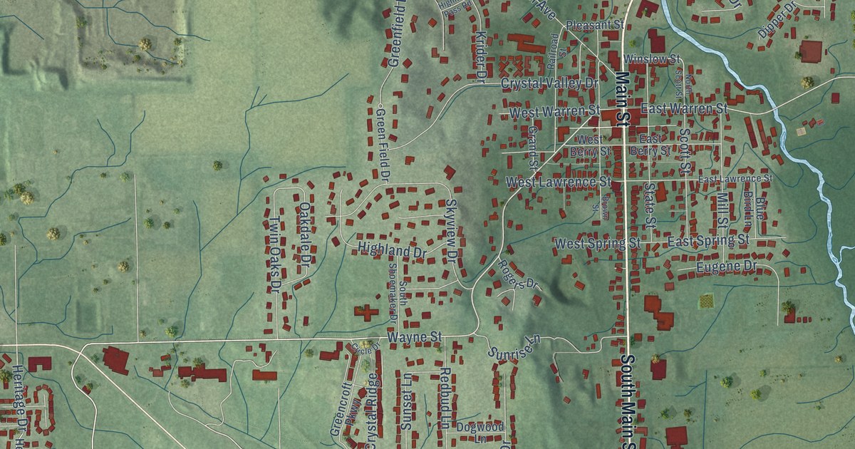 Map of Middlebury, Indiana in 2026