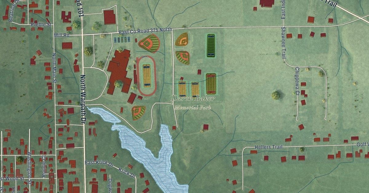 Map of Milan, Indiana in 2026