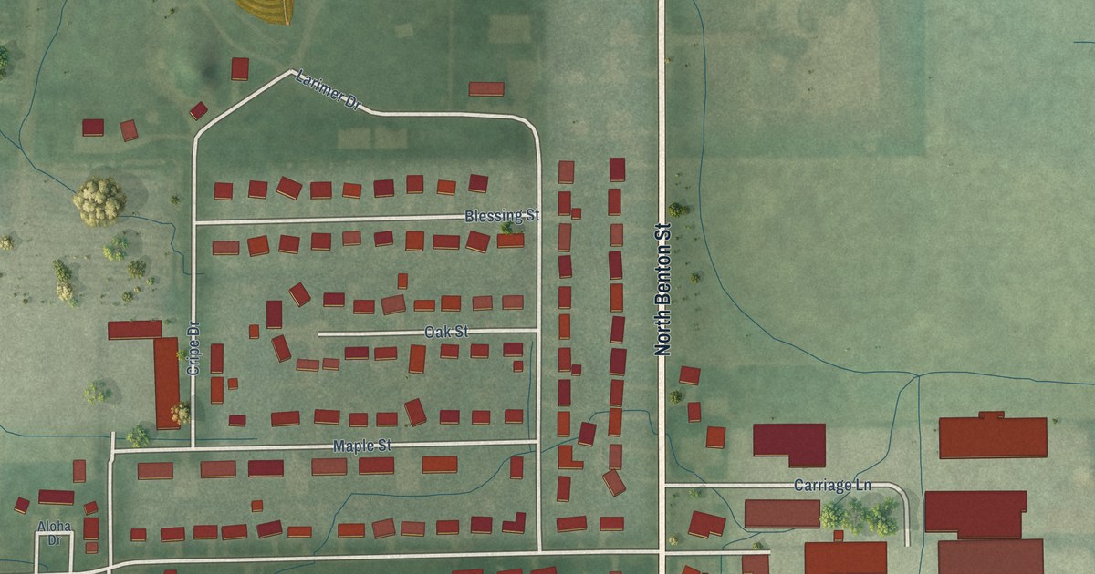 Map of Millersburg, Indiana in 2026