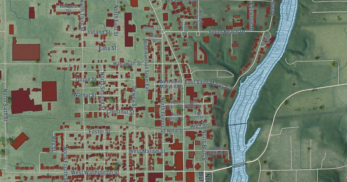 Map of Monticello, Indiana in 2026