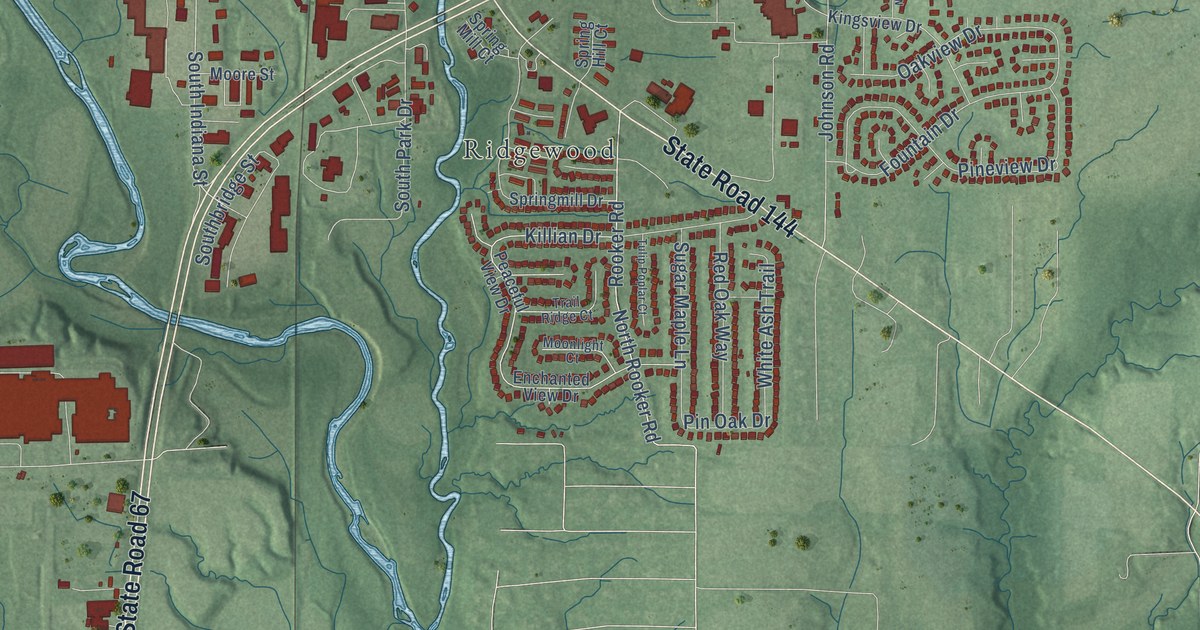 Map of Mooresville, Indiana in 2026