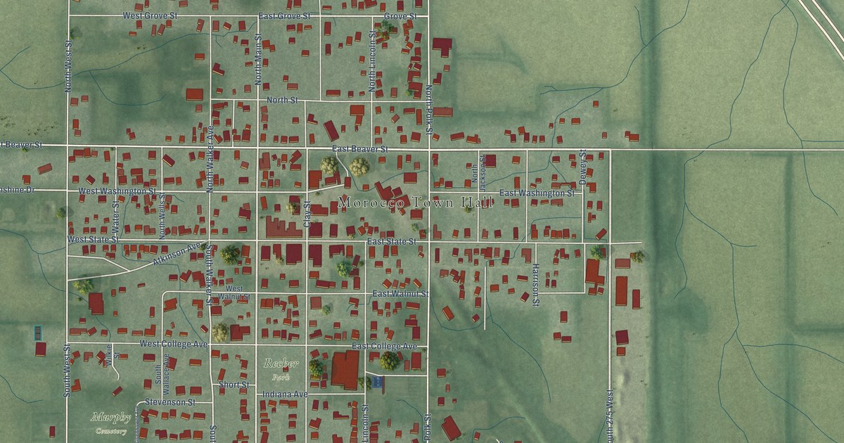 Map of Morocco, Indiana in 2026