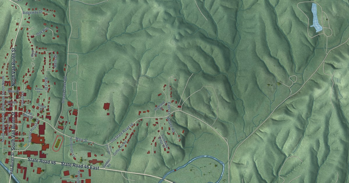Map of Nashville, Indiana in 2026