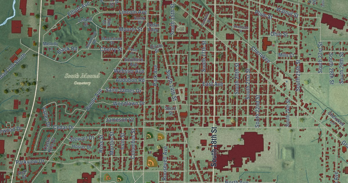 Map of New Castle, Indiana in 2026