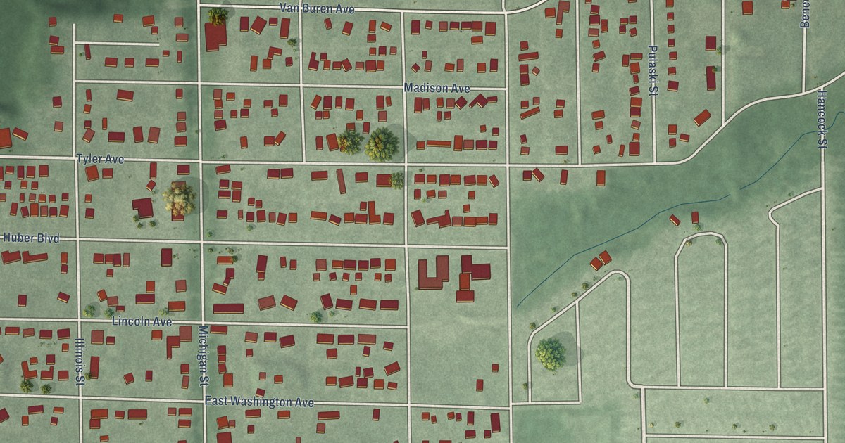 Map of New Chicago, Indiana in 2026