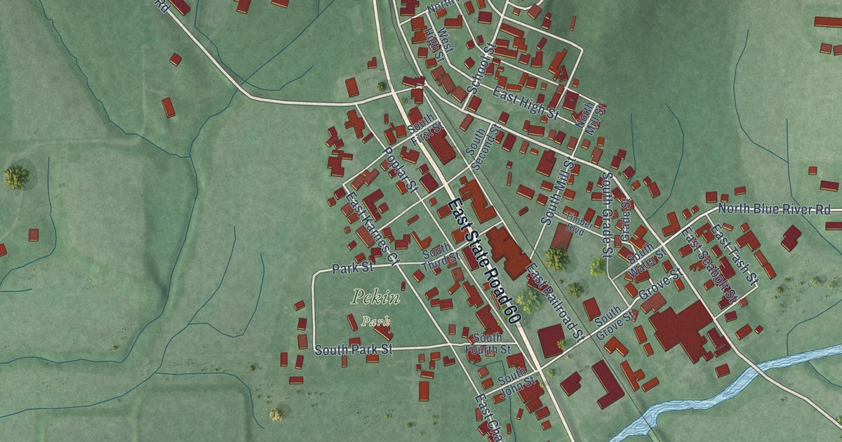 Map of New Pekin, Indiana in 2026