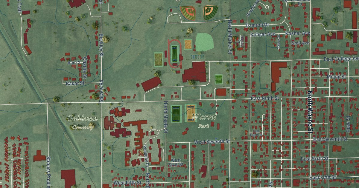 Map of North Manchester, Indiana in 2026