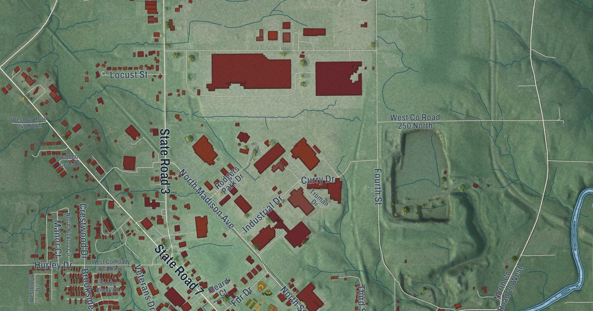 Map of North Vernon, Indiana in 2026