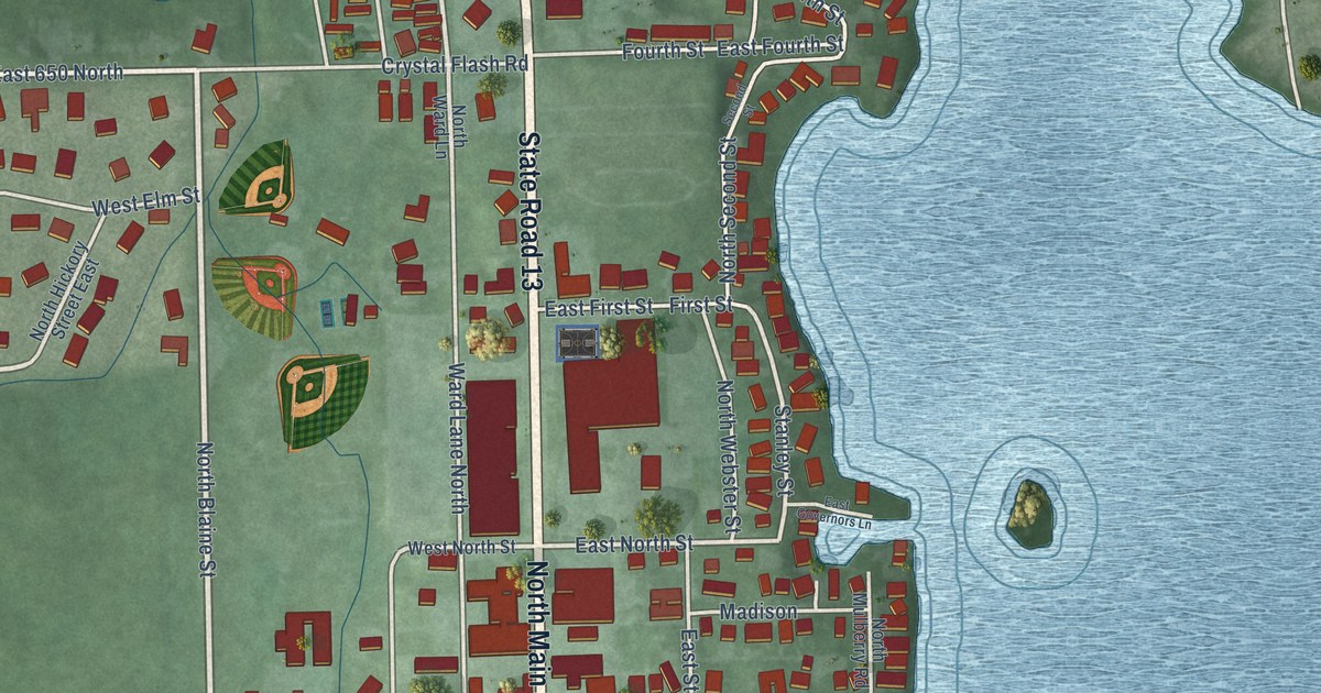 Map of North Webster, Indiana in 2026