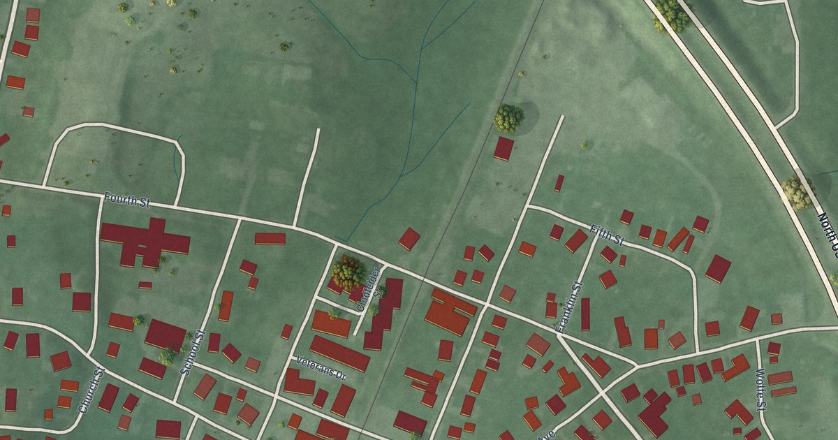 Map of Oaktown, Indiana in 2026