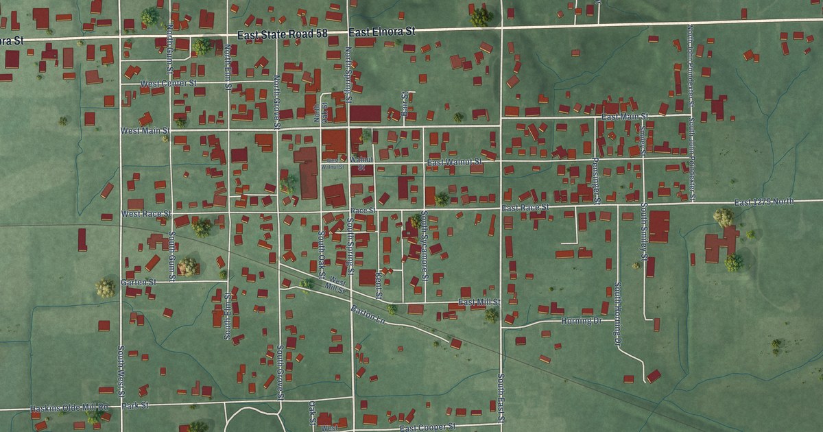 Map of Odon, Indiana in 2026