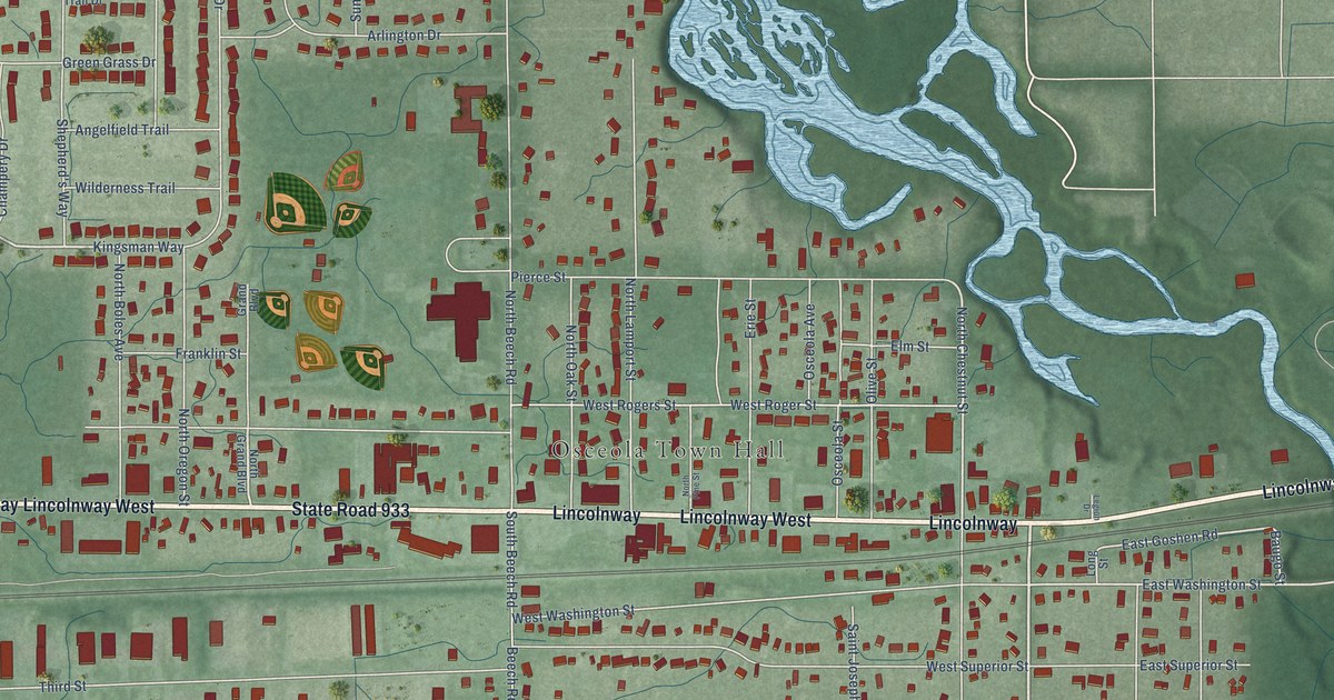 Map of Osceola, Indiana in 2026