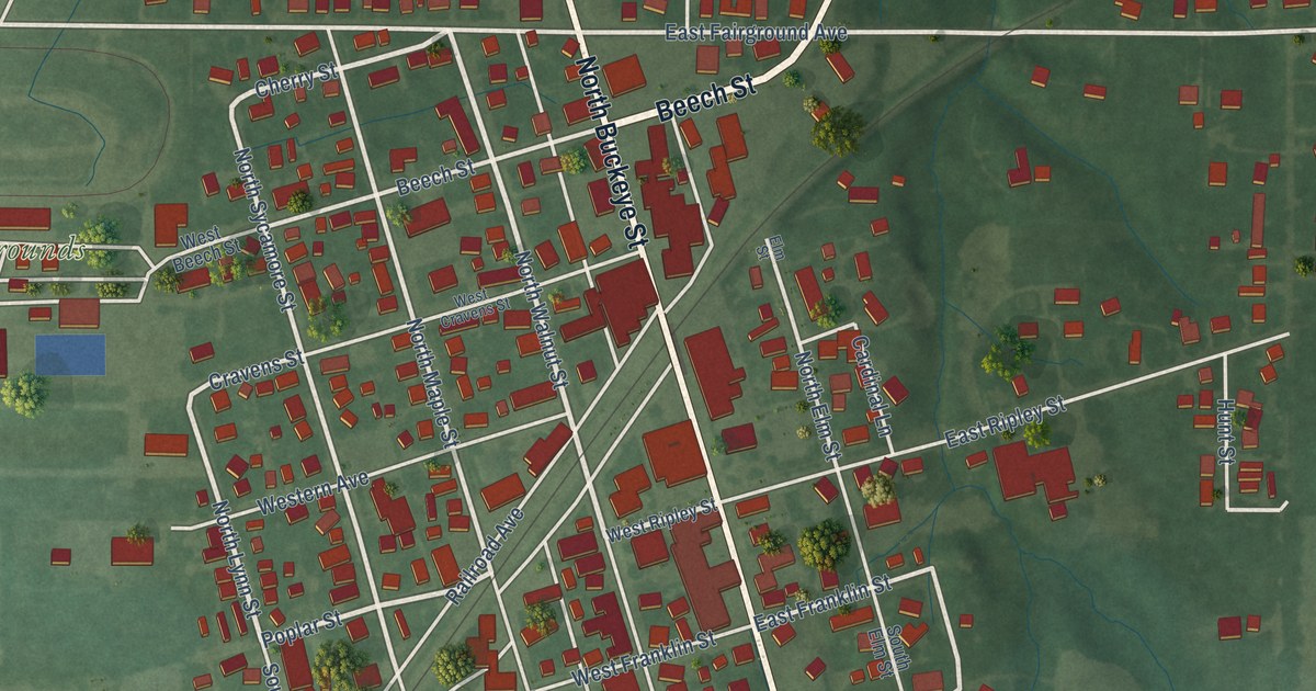 Map of Osgood, Indiana in 2026