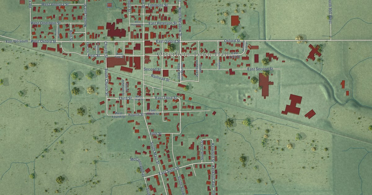 Map of Otterbein, Indiana in 2026