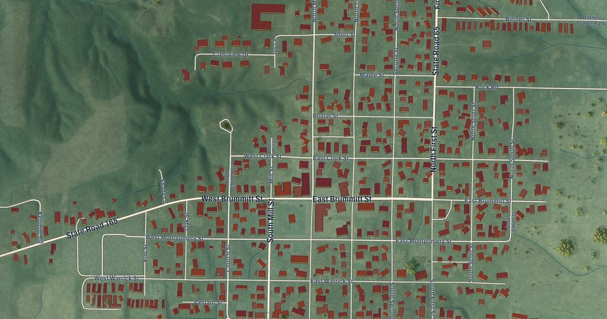 Map of Owensville, Indiana in 2026