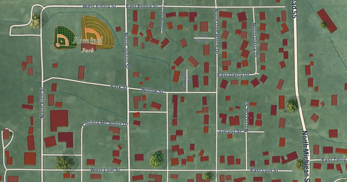 Map of Oxford, Indiana in 2026