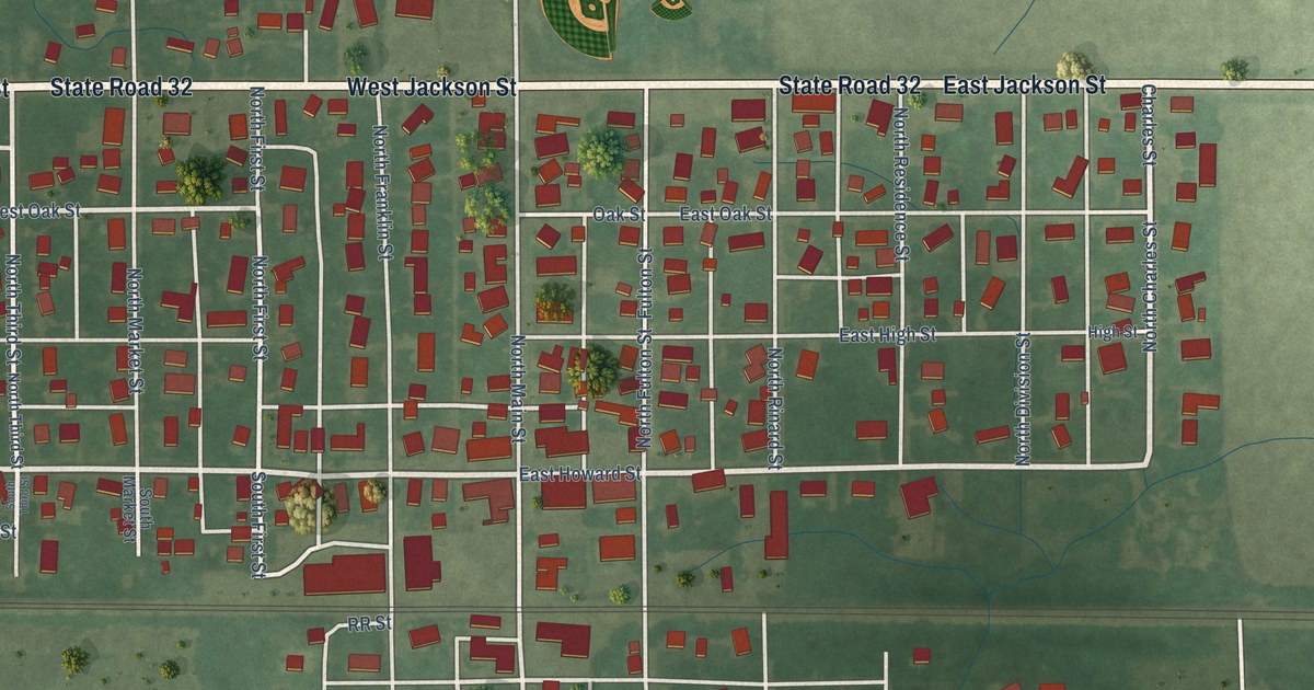 Map of Parker City, Indiana in 2026