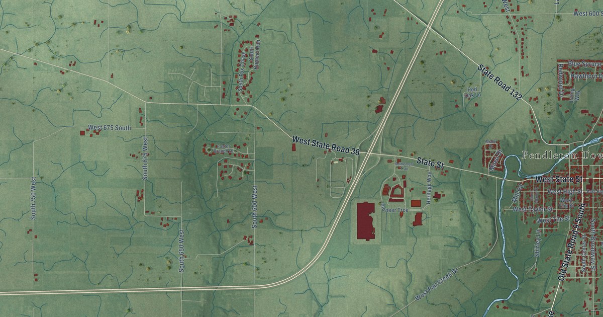 Map of Pendleton, Indiana in 2026