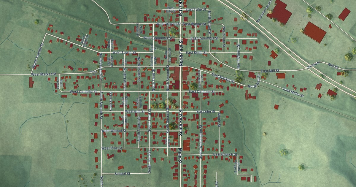 Map of Pierceton, Indiana in 2026