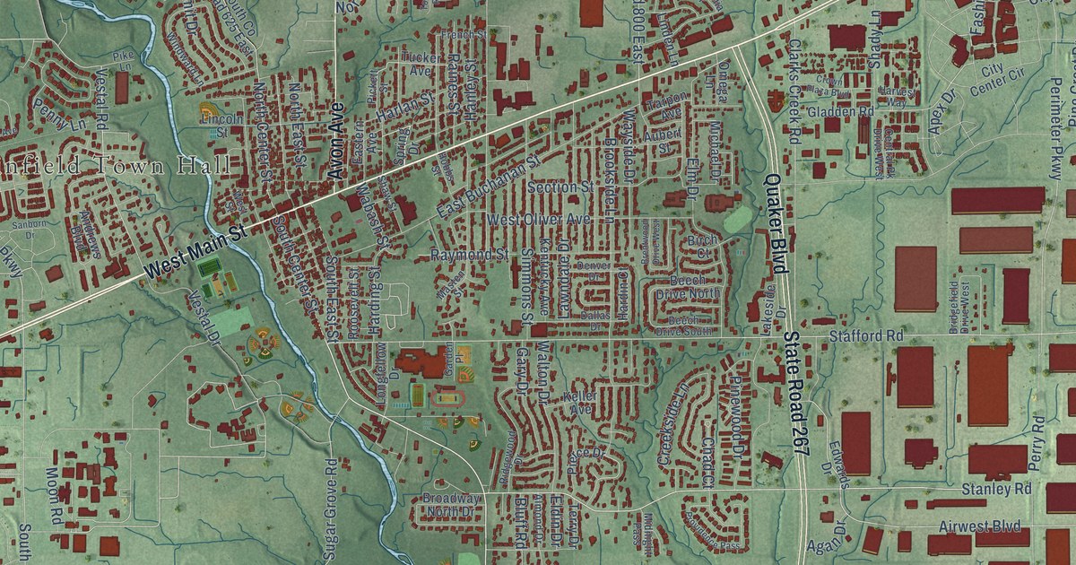 Map of Plainfield, Indiana in 2026