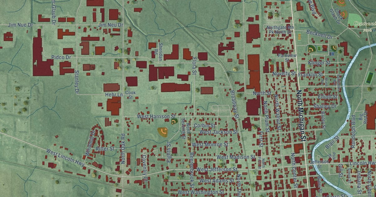 Map of Plymouth, Indiana in 2026