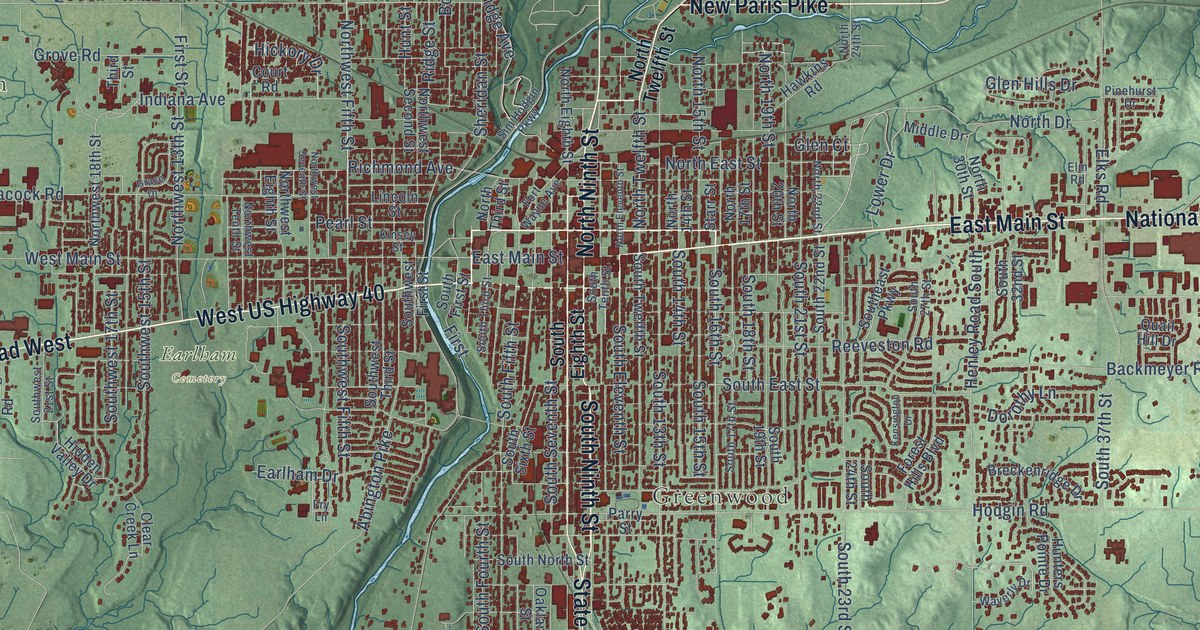 Map of Richmond, Indiana in 2026