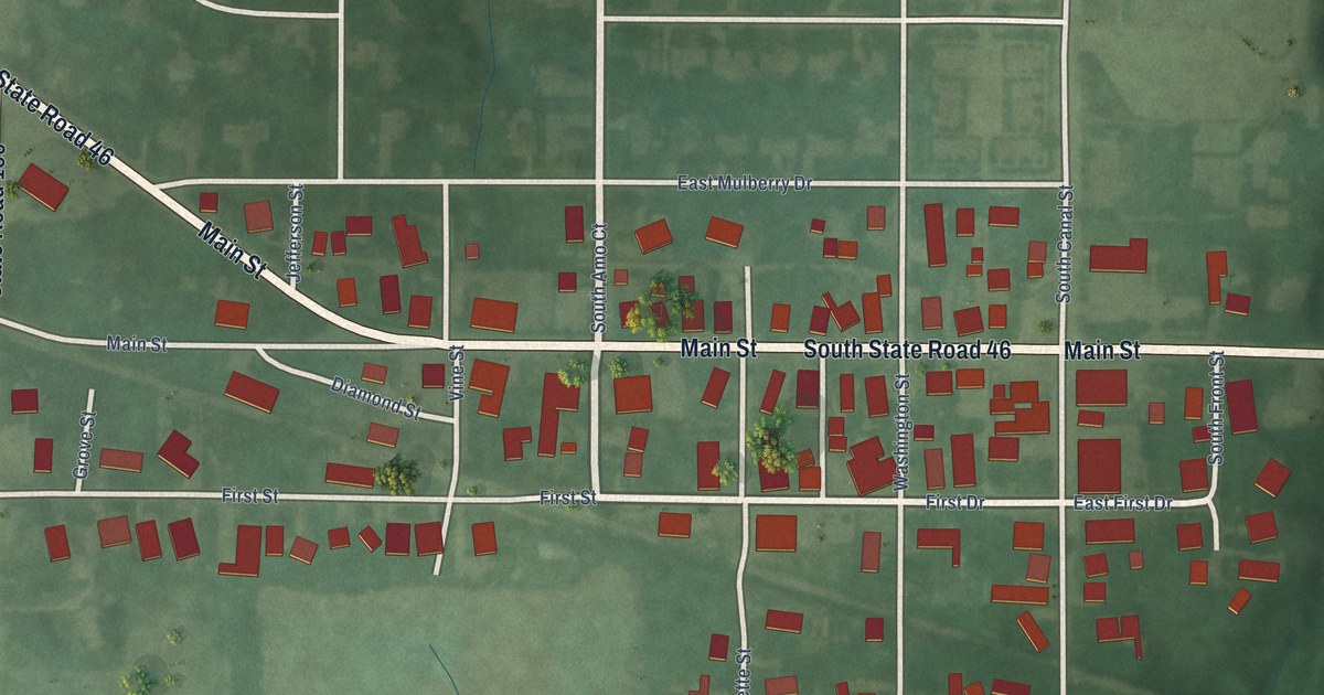 Map of Riley, Indiana in 2026