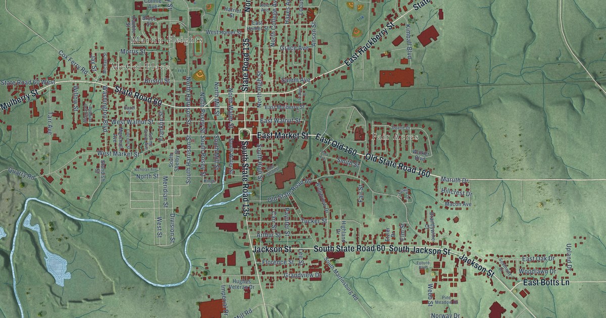 Map of Salem, Indiana in 2026