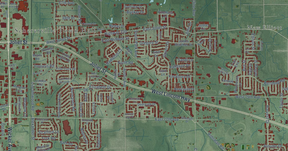 Map of Schererville, Indiana in 2026