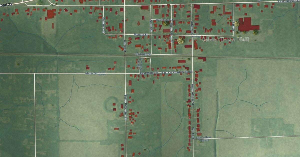 Map of Selma, Indiana in 2026