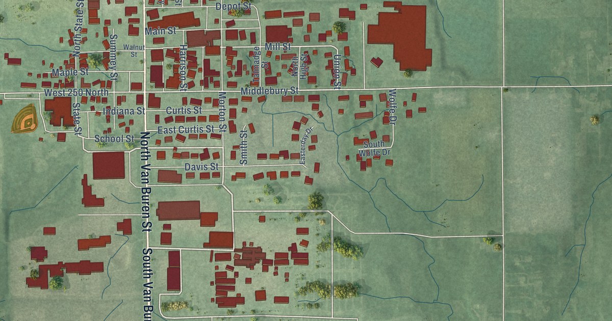 Map of Shipshewana, Indiana in 2026