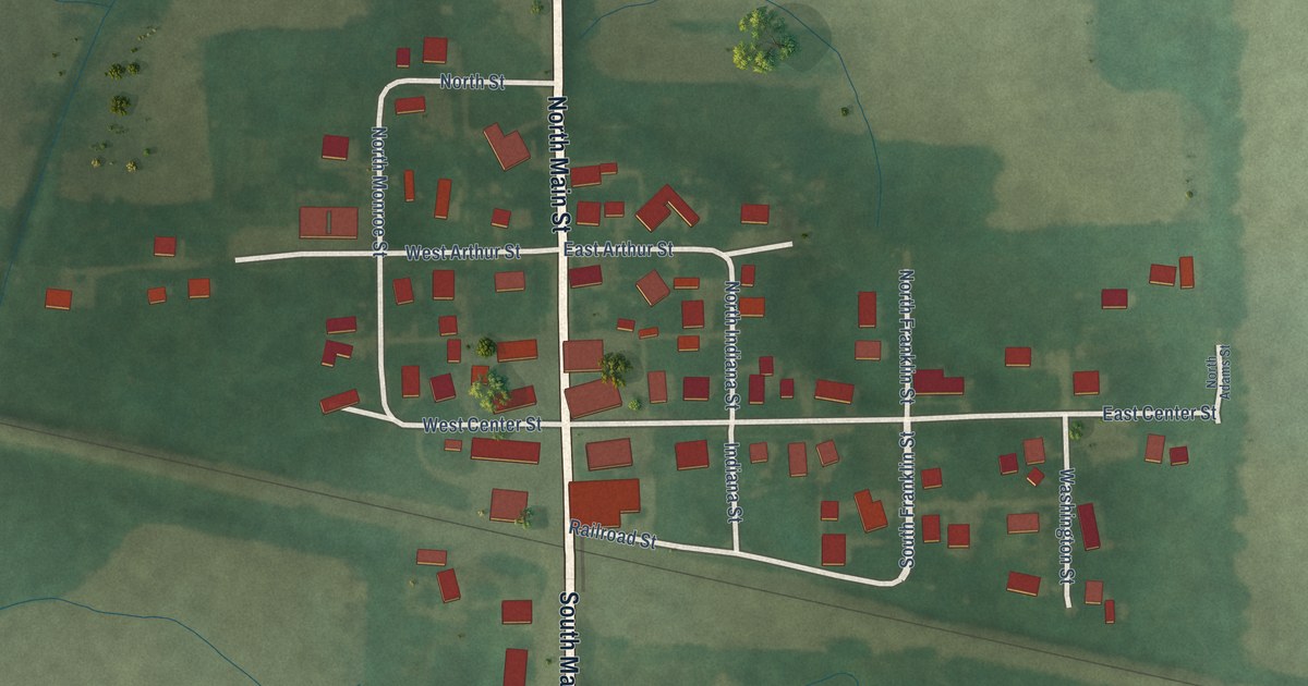 Map of Sidney, Indiana in 2026