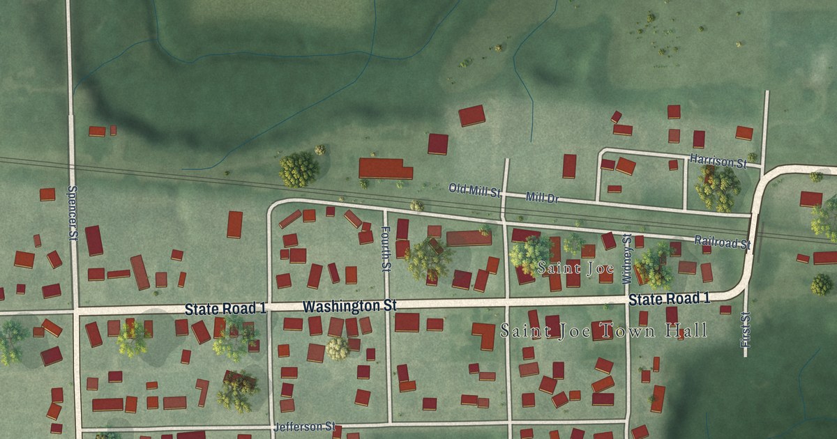 Map of St. Joe, Indiana in 2026