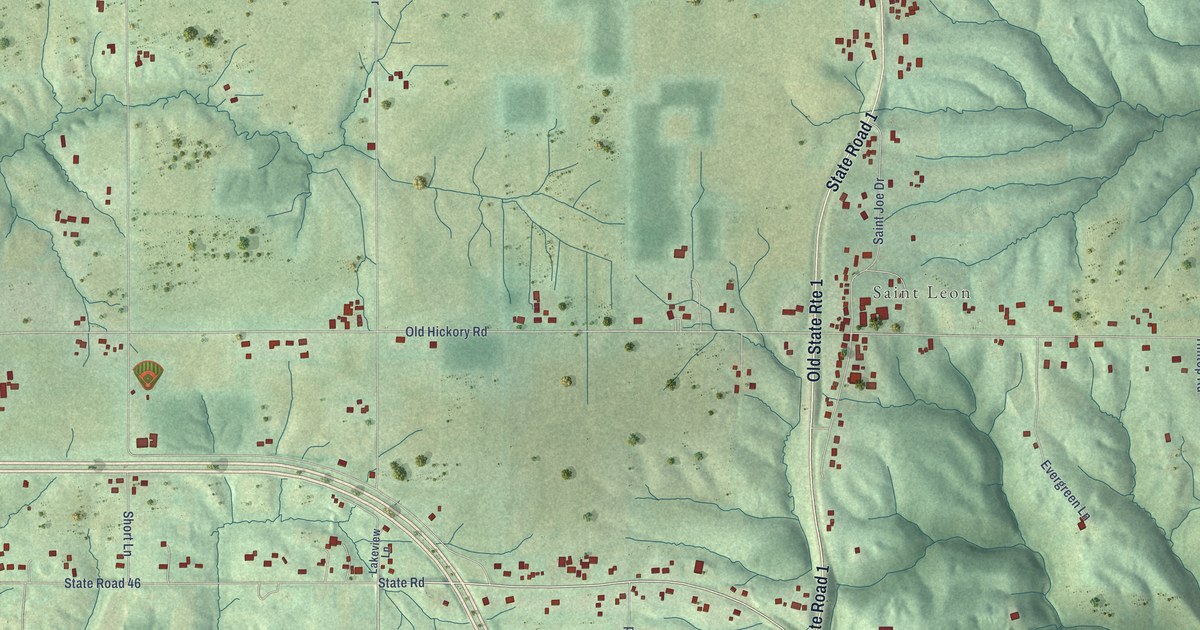 Map of St. Leon, Indiana in 2026