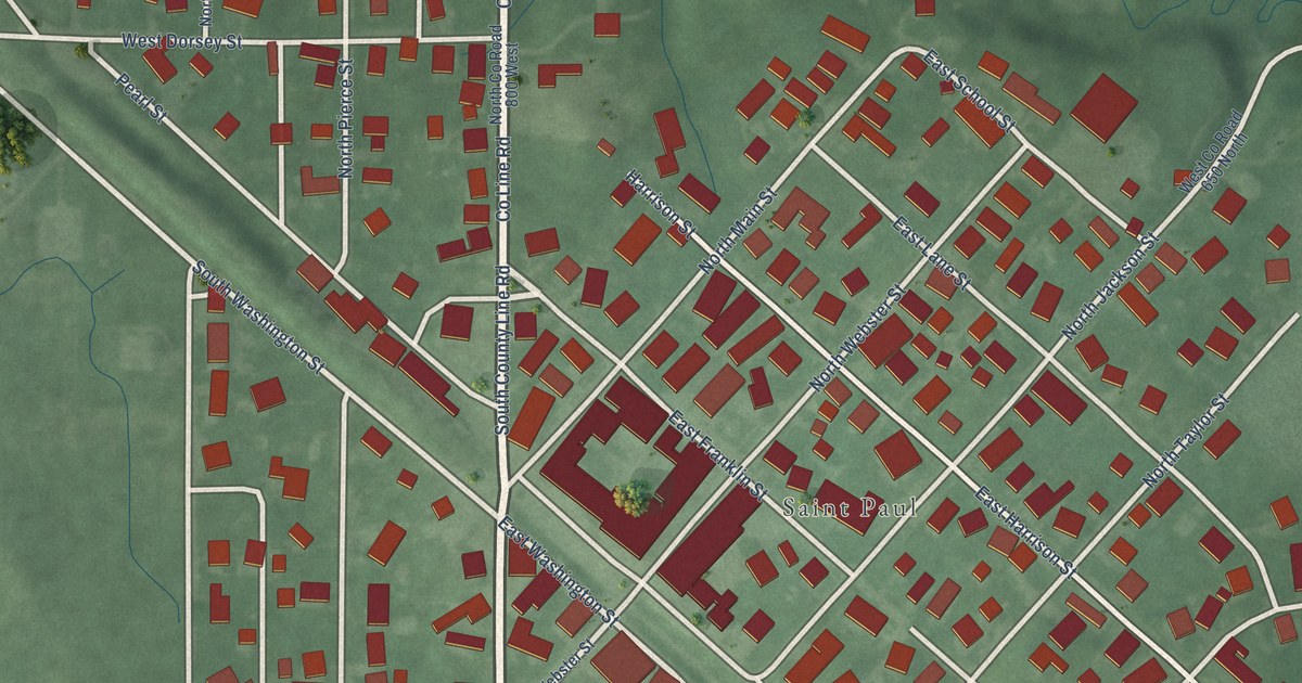 Map of St. Paul, Indiana in 2026