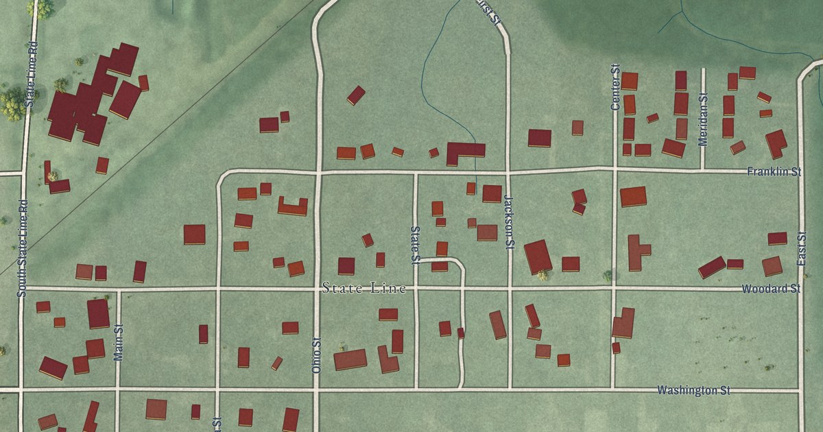 Map of State Line City, Indiana in 2026