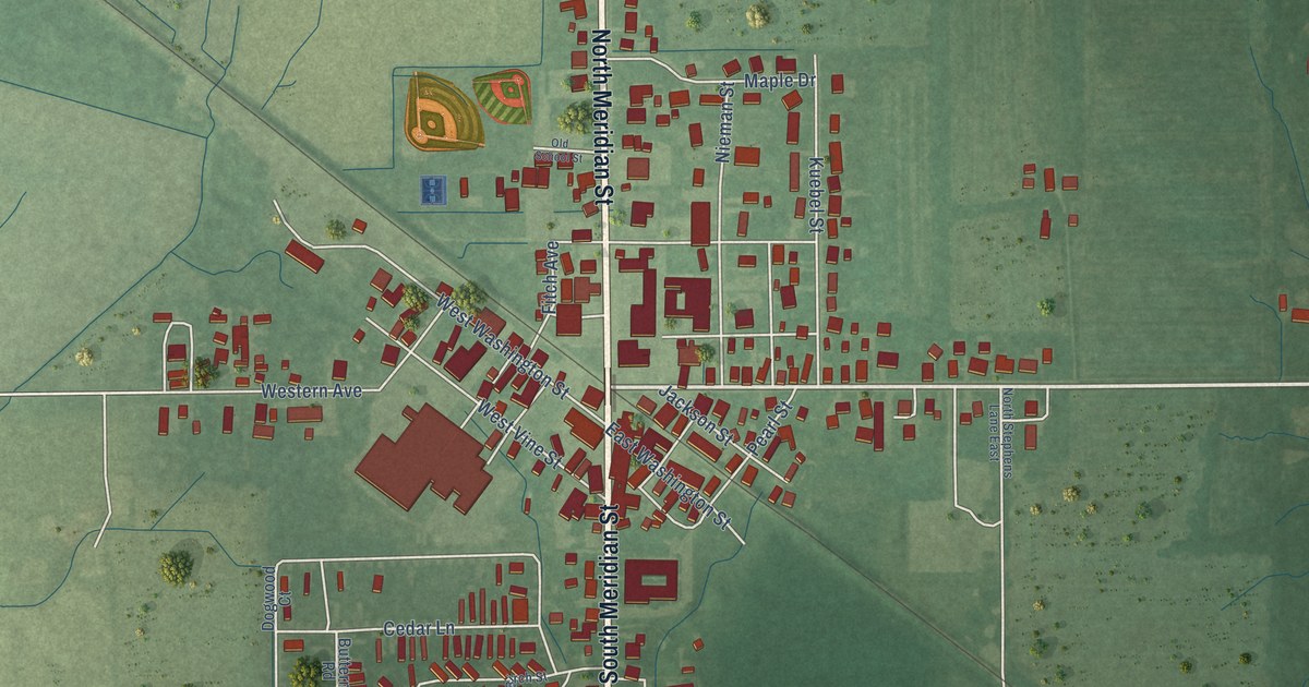 Map of Sunman, Indiana in 2026