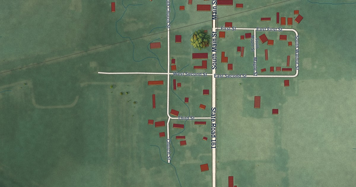 Map of Tennyson, Indiana in 2026