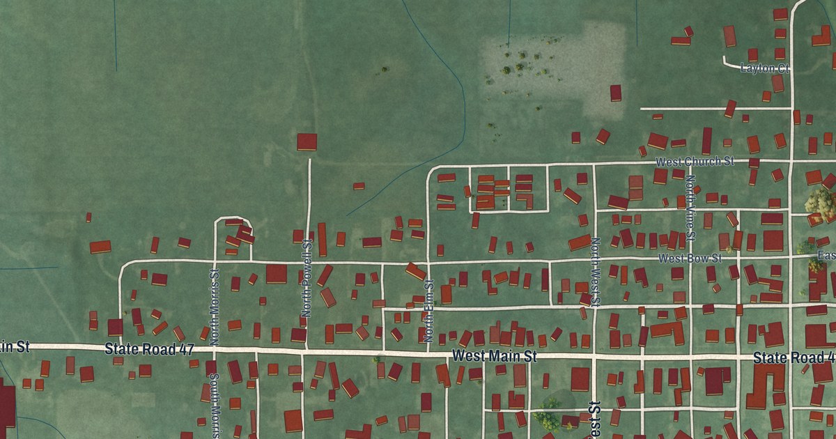 Map of Thorntown, Indiana in 2026