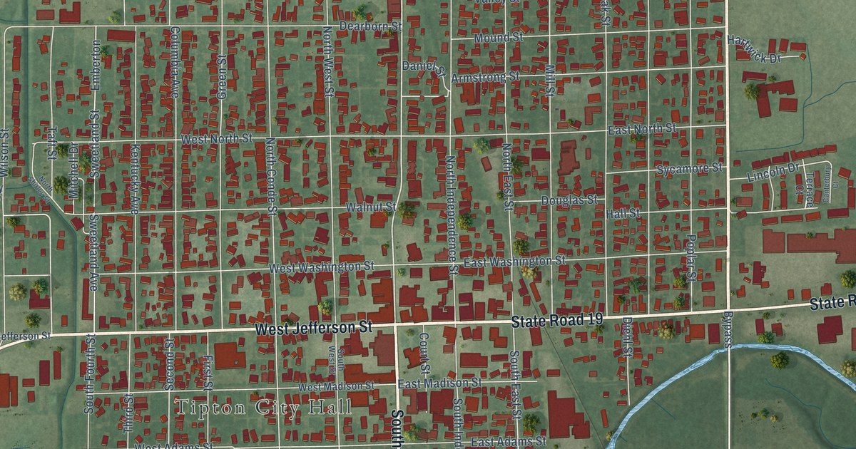 Map of Tipton, Indiana in 2026