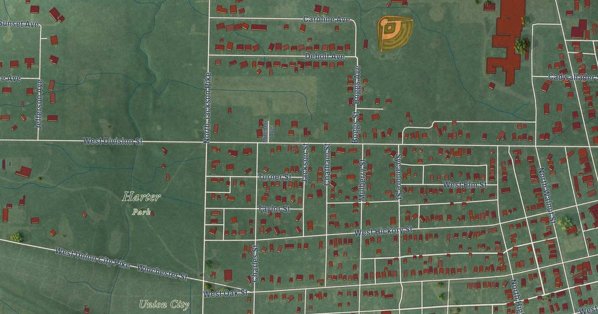 Map of Union City, Indiana in 2026