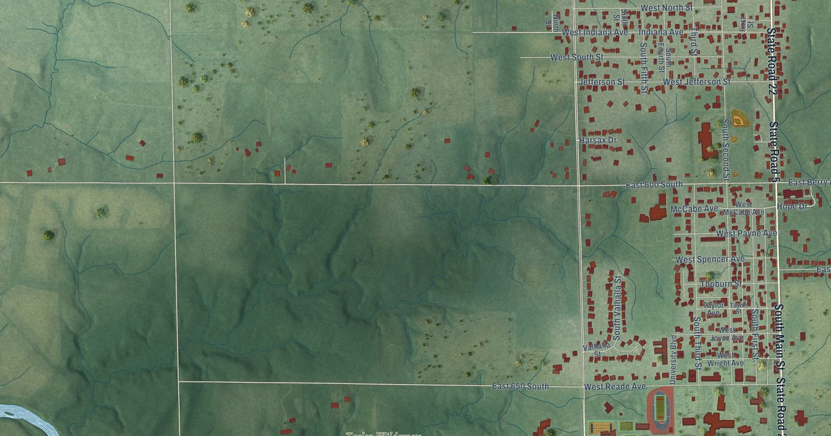 Map of Upland, Indiana in 2026
