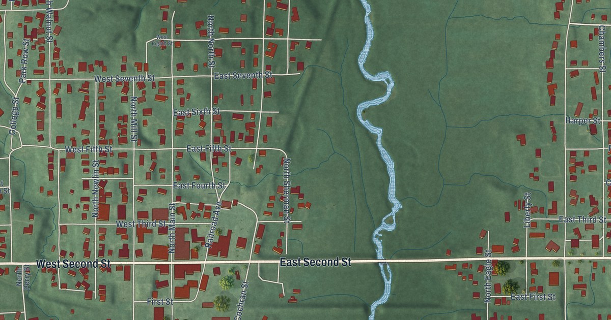 Map of Veedersburg, Indiana in 2026