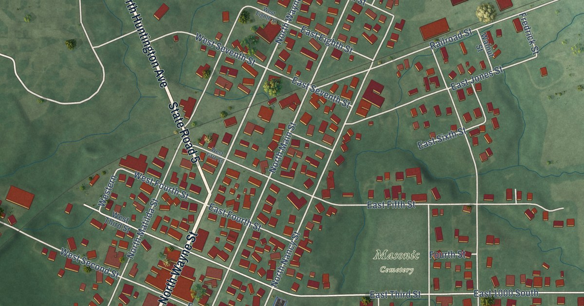 Map of Warren, Indiana in 2026